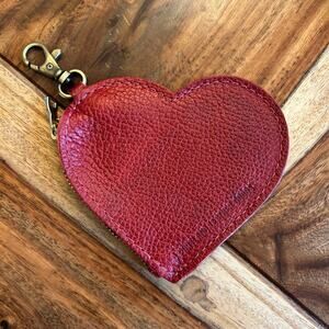 Portland Leather Heart Bag Charm Pouch FAST SHIP CHILI RED Heart Purse Charm NEW